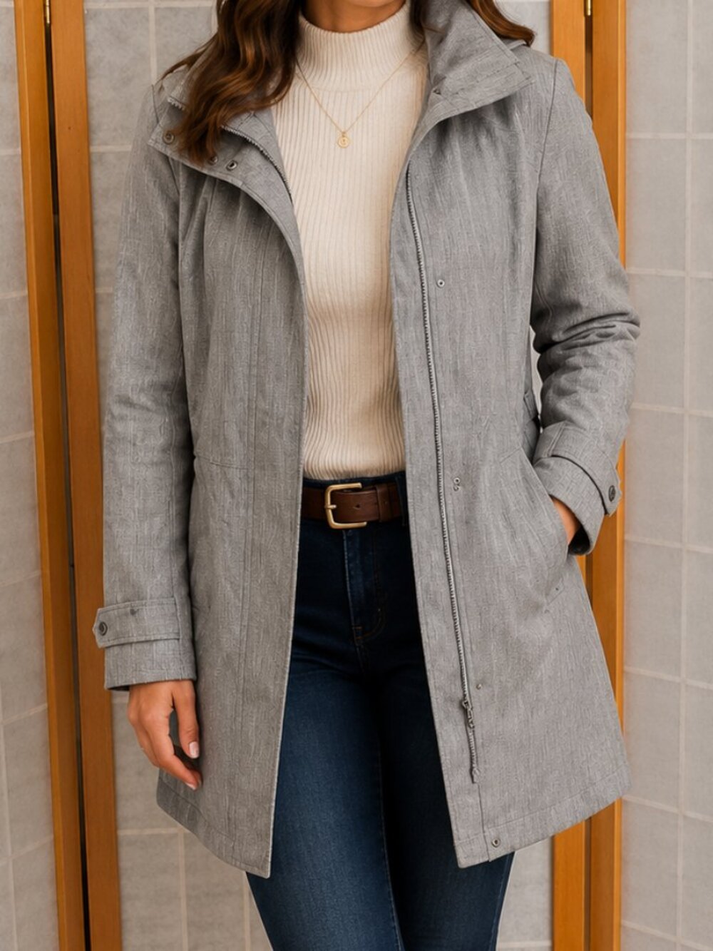Kirkland Signature Gray Lightweight Utility Jacket Coat Size Small
